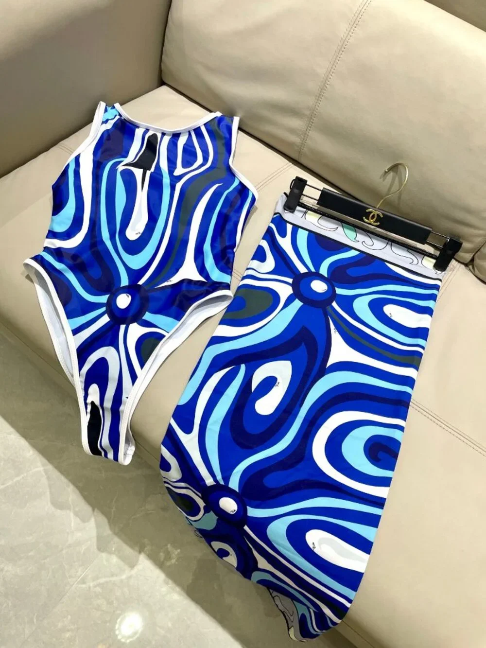 🌼Emilio Pucci🌼 one-piece swimsuit + chiffon skirt
